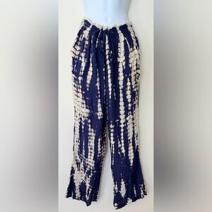 Japna Navy and Beige Tie-Dye Pants